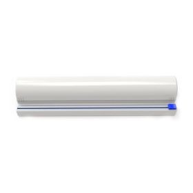 Plastic Wrap Dispenser with Built-in Cutter - Kitchen Cling Film Holder & Cutter Tool, Easy-to-Use Food Wrap Organizer for Countertop Storage