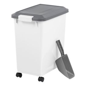 30 Lbs. Airtight Pet Food Container | Dog Cat Food Storage Bin with Scoop