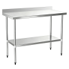 24" x 48" 18-Gauge Stainless Steel Commercial Work Table with 4" Backsplash and Undershelf