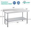 30" x 36" 18-Gauge Stainless Steel Commercial Work Table with 4" Backsplash and Undershelf