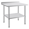 30" x 36" 18-Gauge Stainless Steel Commercial Work Table with 4" Backsplash and Undershelf