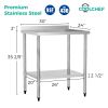 24" x 30" 18-Gauge Stainless Steel Commercial Work Table with 4" Backsplash and Undershelf