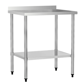 24" x 30" 18-Gauge Stainless Steel Commercial Work Table with 4" Backsplash and Undershelf