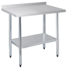 24" x 36" 18-Gauge Stainless Steel Commercial Work Table with 4" Backsplash and Undershelf