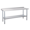24" x 72" 18-Gauge Stainless Steel Commercial Work Table with 4" Backsplash and Undershelf