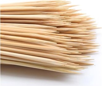 200PCS 8 inch Bamboo Skewers for wooden sticks, BBQ, Appetiser, Fruit, Cocktail, Kabob, Chocolate Fountain, Grilling, Kitchen