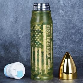 Best Dad Ever Gift: 17 oz Camouflage American Flag Tumbler