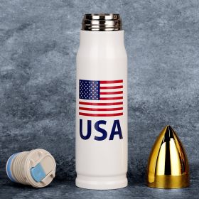 White American Flag 17oz Bullet Tumbler - Cool Gift for Men (Him) | Adult Funny White Elephant Gift & Christmas Stocking Stuffer