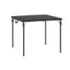 34" Square Resin Fold-in-Half Table, Rich Black