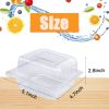 100 Pack Clear Plastic Square Hinged Food Container,Disposable Plastic To Go Containers with Clear Lids