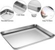 Stainless Steel Baking Sheet Tray Cooling Rack with Silicone Baking Mat Set, Cookie Pan with Cooling Rack, Set of 9 (3 Sheets + 3 Racks + 3 Mats)