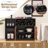 Industrial Sideboard Cabinet with Removable Wine Rack and Glass Holder
