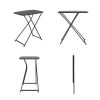 26" Adjustable Height Personal Folding Table, Black