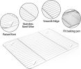 Stainless Steel Baking Sheet Tray Cooling Rack with Silicone Baking Mat Set, Cookie Pan with Cooling Rack, Set of 9 (3 Sheets + 3 Racks + 3 Mats)