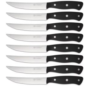 cutl8-Piece 4.5-Inch Steak Knife Set, Carbon Steel Double Bevel, With Eco-Friendly POM Handles And Gift Box (Option: Primary color)