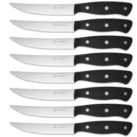 cutl8-Piece 4.5-Inch Steak Knife Set, Carbon Steel Double Bevel, With Eco-Friendly POM Handles And Gift Box (Option: Primary color)